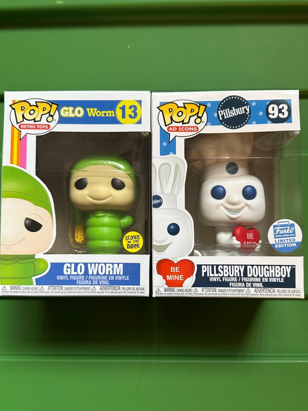 Funko Glo Worm & Pillsbury Doughboy Pop! Vinyl Duo